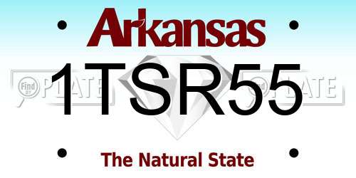 1TSR55 Arkansas License Plate