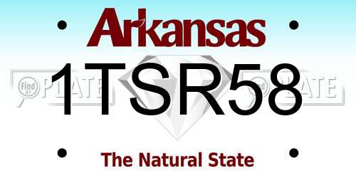 1TSR58 Arkansas License Plate