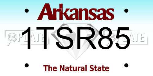 1TSR85 Arkansas License Plate