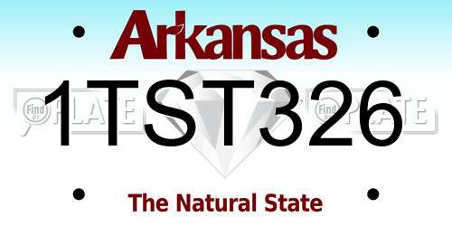 1TST326 Arkansas License Plate
