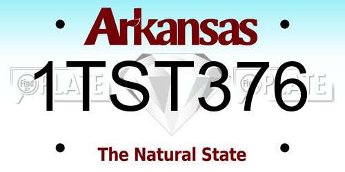 1TST376 Arkansas License Plate