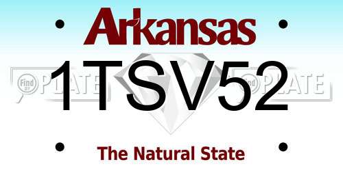 1TSV52 Arkansas License Plate
