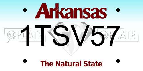 1TSV57 Arkansas License Plate