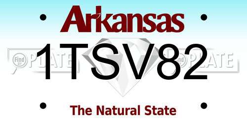 1TSV82 Arkansas License Plate