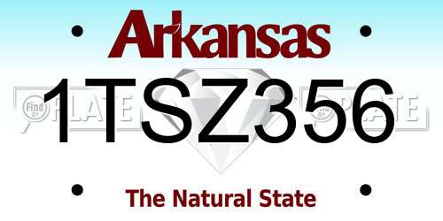 1TSZ356 Arkansas License Plate