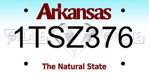 1TSZ376 Arkansas License Plate