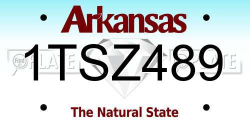 1TSZ489 Arkansas License Plate