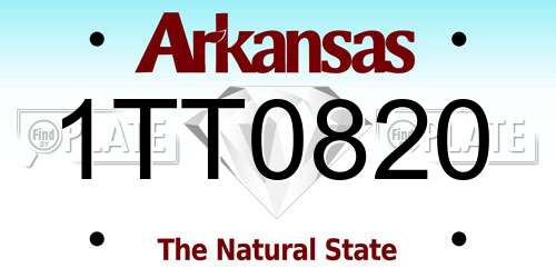 1TT0820 Arkansas License Plate