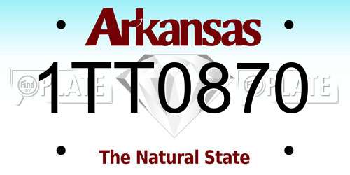 1TT0870 Arkansas License Plate