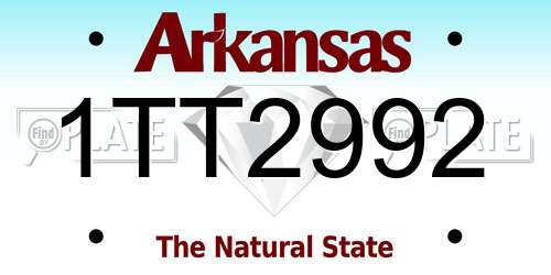 1TT2992 Arkansas License Plate