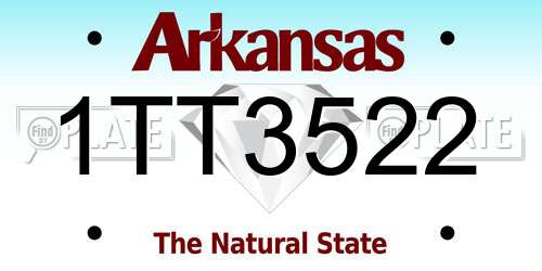 1TT3522 Arkansas License Plate
