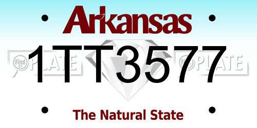 1TT3577 Arkansas License Plate