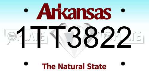 1TT3822 Arkansas License Plate