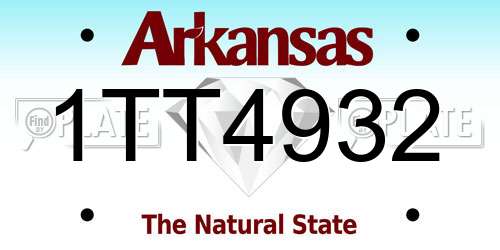 1TT4932 Arkansas License Plate