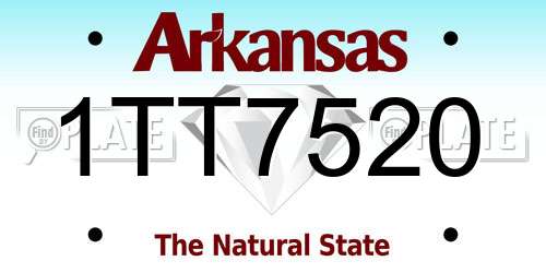 1TT7520 Arkansas License Plate