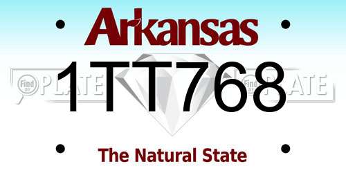 1TT768 Arkansas License Plate