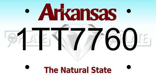 1TT7760 Arkansas License Plate
