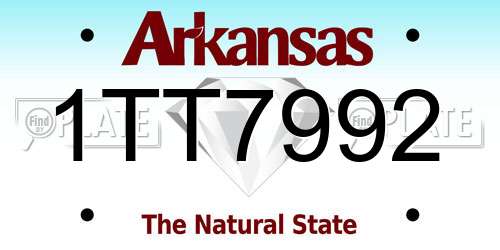1TT7992 Arkansas License Plate