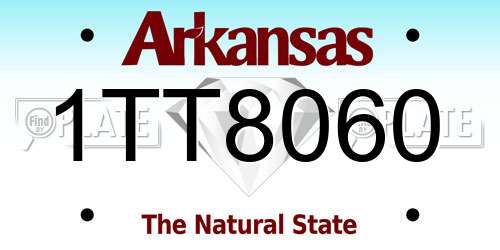 1TT8060 Arkansas License Plate