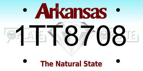 1TT8708 Arkansas License Plate
