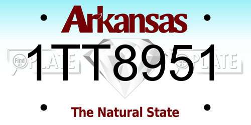 1TT8951 Arkansas License Plate