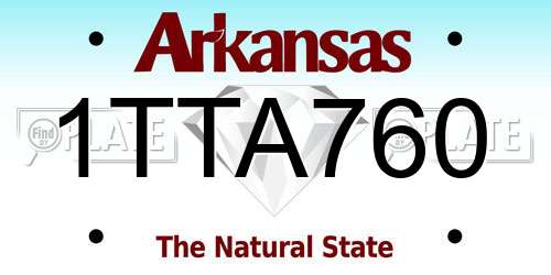 1TTA760 Arkansas License Plate