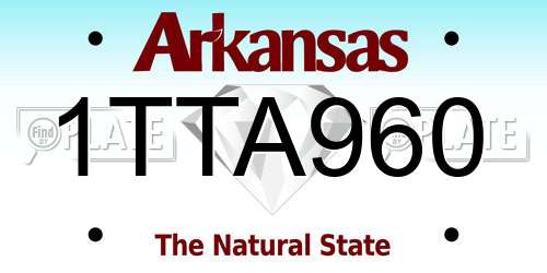 1TTA960 Arkansas License Plate