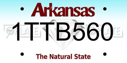 1TTB560 Arkansas License Plate