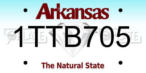 1TTB705 Arkansas License Plate