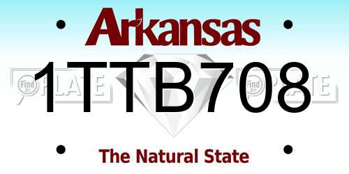 1TTB708 Arkansas License Plate