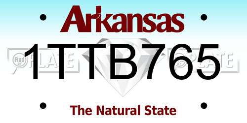 1TTB765 Arkansas License Plate