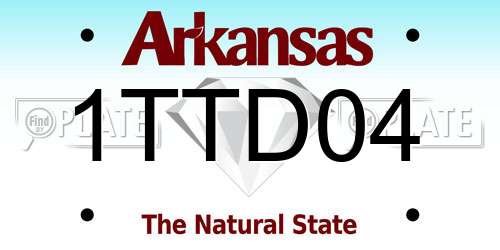 1TTD04 Arkansas License Plate