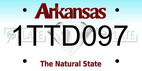 1TTD097 Arkansas License Plate