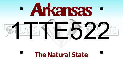 1TTE522 Arkansas License Plate