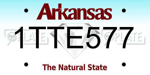 1TTE577 Arkansas License Plate