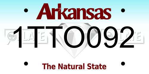 1TTO092 Arkansas License Plate