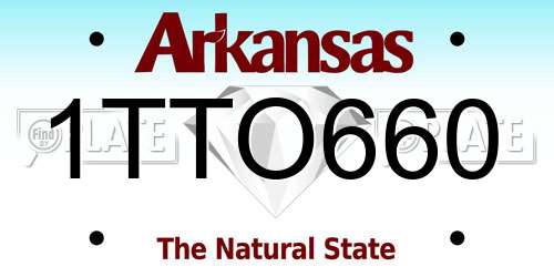1TTO660 Arkansas License Plate