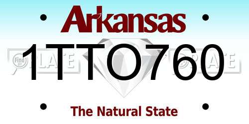 1TTO760 Arkansas License Plate
