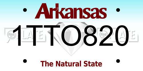 1TTO820 Arkansas License Plate