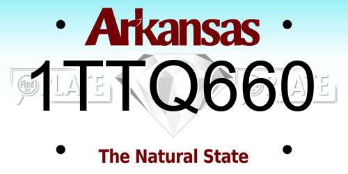 1TTQ660 Arkansas License Plate