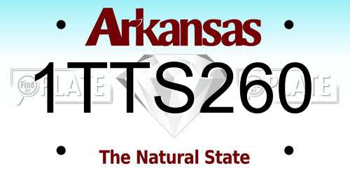 1TTS260 Arkansas License Plate