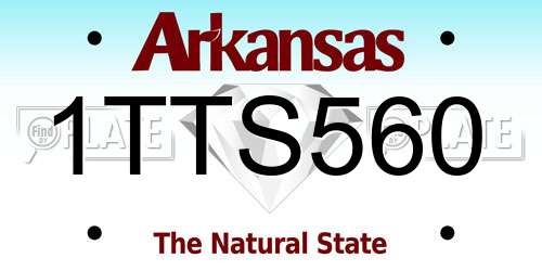 1TTS560 Arkansas License Plate
