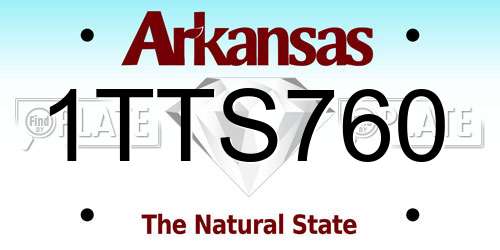 1TTS760 Arkansas License Plate