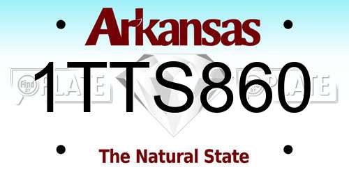 1TTS860 Arkansas License Plate