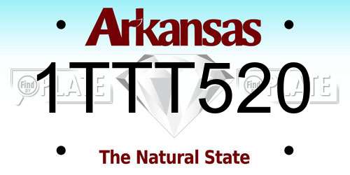 1TTT520 Arkansas License Plate