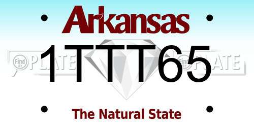 1TTT65 Arkansas License Plate