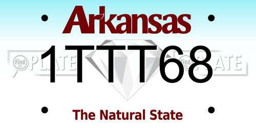 1TTT68 Arkansas License Plate
