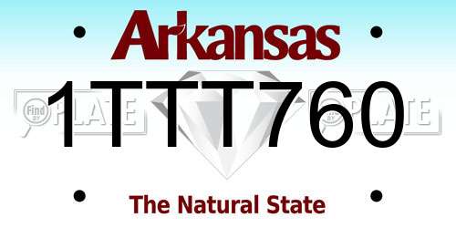 1TTT760 Arkansas License Plate