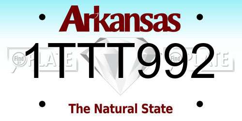1TTT992 Arkansas License Plate