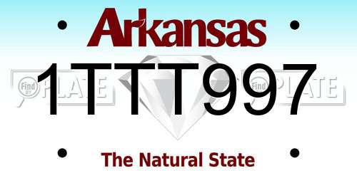 1TTT997 Arkansas License Plate